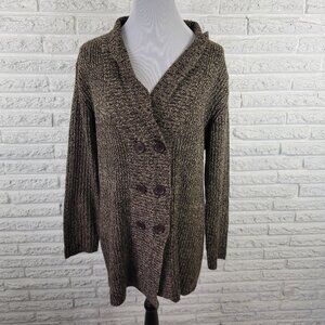 United States Sweaters Womens XL Cardigan Brown Marled Long Sleeve HNGE